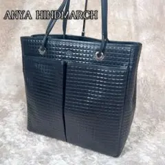 ✨美品✨AnyaHindmarch スクエアキルティング レザー トートバッグ