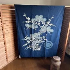 古布藍染・和柄・綿プリント・タペストリー