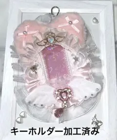 【B8】硬質ケース トレカケース レースデコ ねこ　天使　ピンク 魔法少女