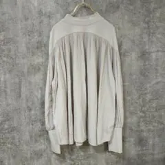 【美品】Kunck 長袖プリーツシャツ トップス グレー レディース Free