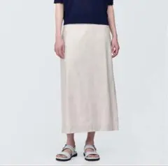 無印良品　婦人　ヘンプ混ストレッチストレートスカート婦人S.