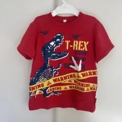 T-REXプリント 赤 Tシャツ 120