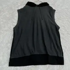 COMME CA ISM　コムサイズム 　フーデッド ベスト　グレー　ブラック
