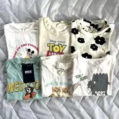 【子供服】ディズニー Tシャツ トップス 保育園着 まとめ売り 6枚 新品有り
