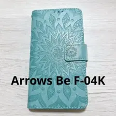 Arrows Be F-04K ケース 手帳型 カードポケット付き グリーン