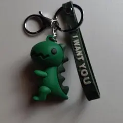 恐竜シリコンキーホルダー I WANT YOU良好品