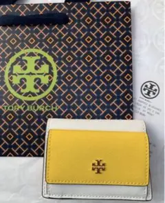 ◼️新品未使用◼️トリーバーチ小型三つ折◼️折財布◼️黄micro wallet◼️袋付◼️