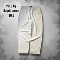 90s RalphLaurenフィリップパンツ ワイドレッグ ポロチノ USA