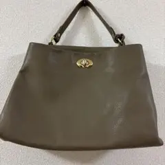 ASHELEN KOBE 2way シボ革　ハンドバッグ　グレージュ ASHELEN KOBE 2way シボ革 ハンドバッグ グレージュ - メルカリ