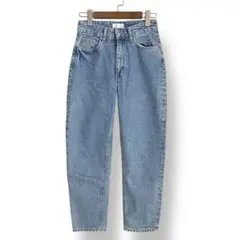 H&M エイチアンドエム　テーパード　デニムパンツ　ライトインディゴ　S〜M相当