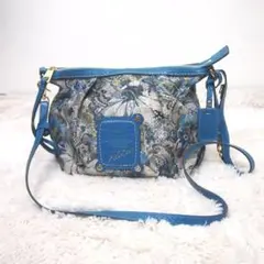 PELLE BORSA ペレボルサ ショルダーバッグ 花柄 フラワー ブルー