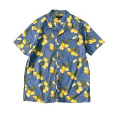 7SM2【BANANAREPUBLIC】レモン柄　開襟　半袖シャツ　古着used