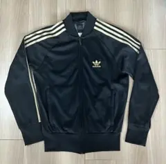 【美品】adidas アディダス 旧タグ トラックジャケット ブラック ゴールド