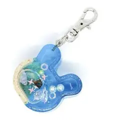 NO.37　レジン　うさぎ　海　シェイカーキーホルダー