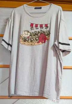 D.STORE'S ブタちゃんたこ焼き 半袖Tシャツ グレー ドラッグストアーズ