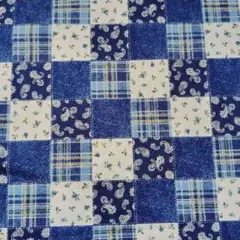 新品・未使用✨️パッチワーク・デニム柄・花・チェック☆ハンドメイド☆綿生地1M