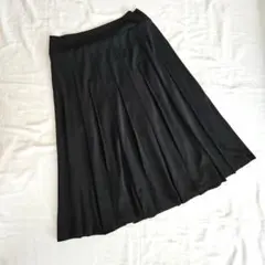 美品✨ロングプリーツスカート ブラック ウエストゴム 42サイズ きれいめ