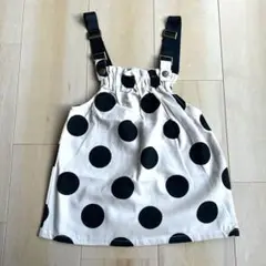 【新品】ドット柄ワンピース　水玉　ベージュ　キッズ　女の子　９０ｃｍ
