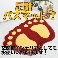足跡 バスマット レッド　玄関　マット　インテリア