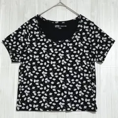 ユニクロ　ポール & ジョー　クロップド UT グラフィックTシャツ　黒　L