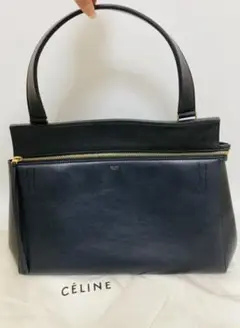 CELINE セリーヌ エッジ ハンドバッグ バイカラー ブラック×ネイビー
