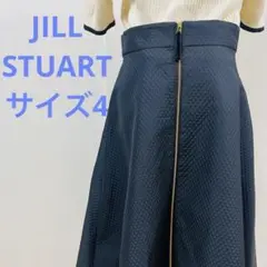 ジルスチュアート美品ブラック黒バックジッパーベルベットリボンたっぷりフレアー☆