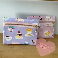 SALE!!フタにファスナー☆移動ポケット☆アニマル2点セット☆ハンドメイド