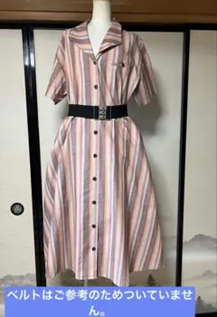 東京スタイル　Run Robe 綿麻製ストライプ 半袖シャツワンピース 13