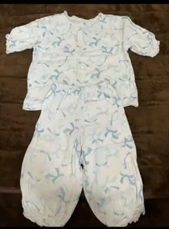 コンビミニ　水色のリボン柄パジャマセット 100cm