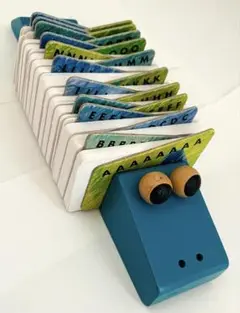 【希少・未使用】HABA ヴィンテージ　木製アルファベット・アコーディオンブック