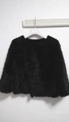 【美品】ミンク100% ノーカラーファージャケット ショートコート 毛皮