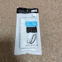 iPhone 14 スマートフォンケース ストラップホール付き　クリア