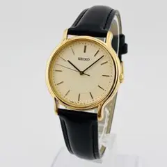 3585【美品　新品電池】SEIKO　腕時計　セイコー　ゴールド　ブラック