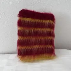 もけもけブックカバー 編み物 ハンドメイド かぎ針 文庫本サイズ