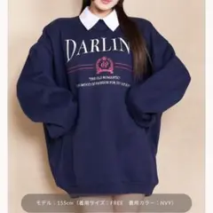 Darich エンブロイダリービッグトレーナー ネイビー F