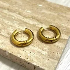 【高品質】ピアス ステンレス ゴールド フープ レディース 金 シンプル