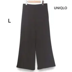 4796【ユニクロ】ストレートパンツ ストレッチ L ブラック 春夏
