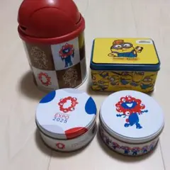 ミニオン缶とEXPO 2025キャラクター缶セット　4個セット！