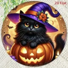 ハロウィン 黒猫 カボチャ のウェルカムボード ブリキ看板