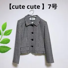 美品！キュートキュート・長袖ジャケット ブラック/ホワイト S ギンガムチェック