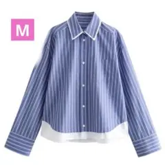 ストライプ柄　コンビ　シャツ　ザラ　zara gu ユニクロ　H&M