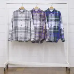UNUSED Fringe Long sleeve check shirt