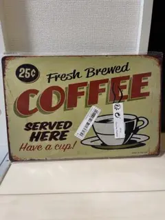 Coffee メニュー表風　アルミ製　レトロ　インテリア