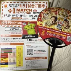 グランパス　うちわ　シリアルキー　キーホルダー