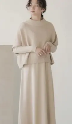 Bab ケープトップu0026リブニットワンピースセット