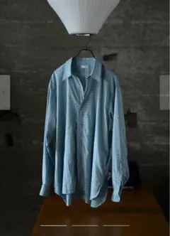 NICENESS 25ss BOLLESブルーグレー チェックシャツ L