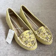 RANDA ビジュー パンプス イエロー　Mサイズ 新品未使用 タグ付き