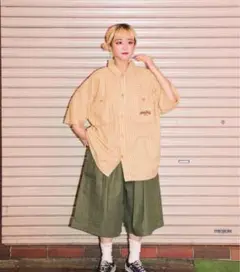 Wudge boy チェックシャツ 半袖 M イエロー