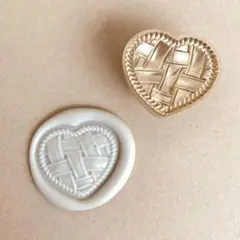 3Dハート シーリングスタンプ ヘッドのみ 21×24ｍｍ 籠編み