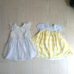 女の子用 ワンピース petitmain 80センチ 2枚まとめ売り